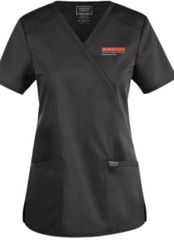 Female Valencia College Respiratory Care Program Pewter Scrub Top