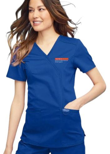 Female Valencia College Senior Radiography Program Royal Blue Scrub Top