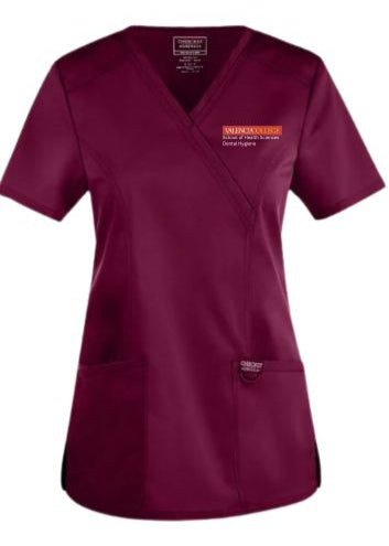 Female Valencia College Junior Radiography Program Wine Scrub Top