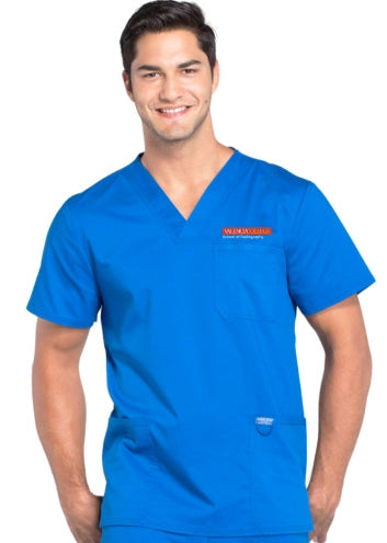 Male Valencia College Radiography Senior Program Royal Blue Scrub Top
